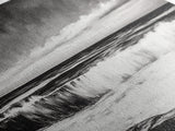 Monochrome Ocean, Rolling Waves, Black and White Beach Art, Framed Canvas Print, Minimalist Seascape, Coastal Wall Decor, Bedroom Art