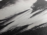 Serene Waters, Mountain Lake, Foggy Landscape, Canvas Print, Black and White Art, Minimalist Home Decor, Rustic Cabin Wall Art, Office Art