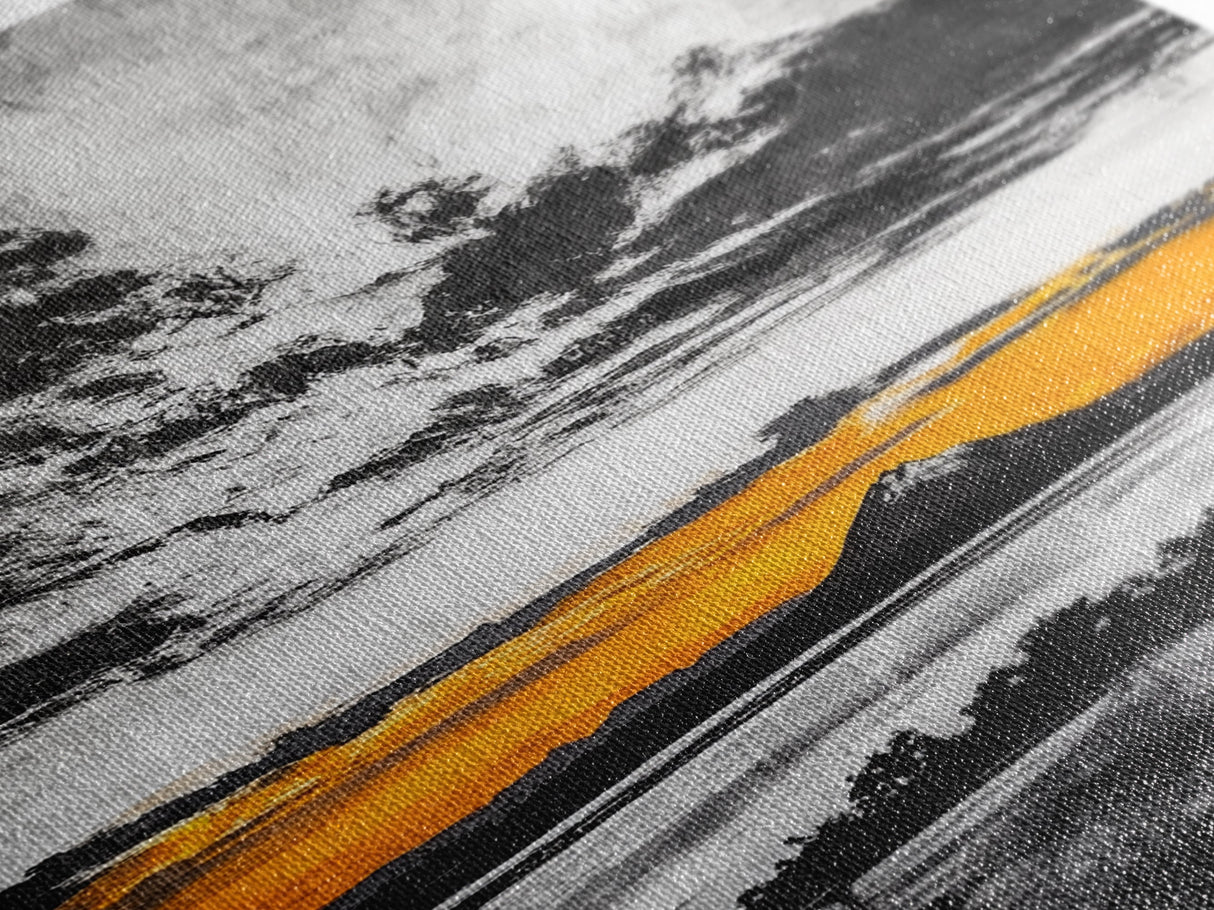 Volcanic Sunset, Black and White, Dramatic Sky, Framed Canvas Print, Moody Wall Art, Modern Landscape, Office Decor, Nature Aesthetic