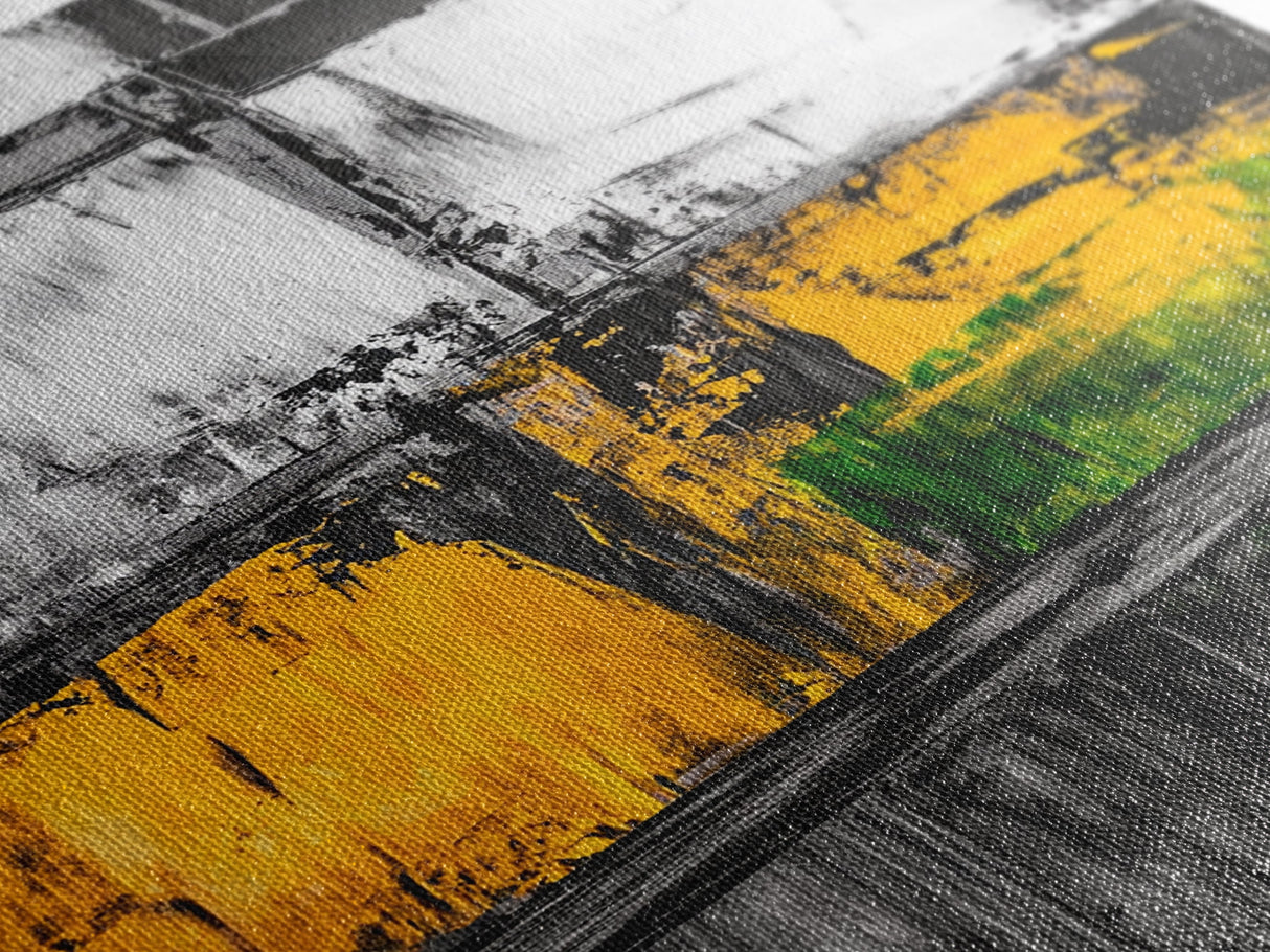 Industrial Texture, Abstract Modern Art, Yellow Green Minimalist, Contemporary Home Decor, Statement Wall, Framed Canvas Print, Gift Idea