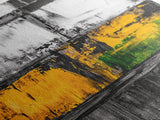 Industrial Texture, Abstract Modern Art, Yellow Green Minimalist, Contemporary Home Decor, Statement Wall, Framed Canvas Print, Gift Idea