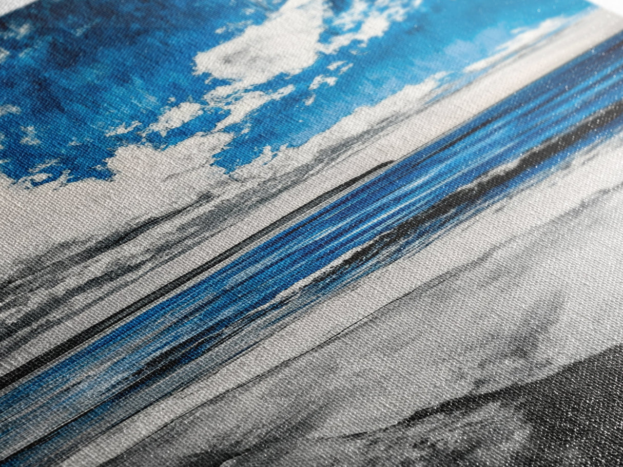 Blue Ocean, Tranquil Beach Scene, Coastal Home Decor, Seascape Wall Art, Nature Inspired, Modern Minimalist, Canvas Print