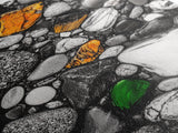 River Pebbles, nature-inspired art, stone texture decor, minimal wall art, earthy tones painting, framed canvas print, bathroom decor