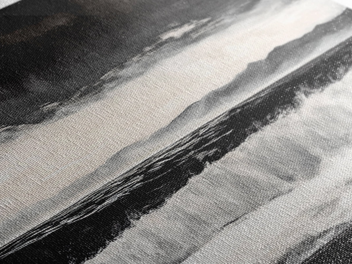 Monochrome Waves, Black and White Seascape, Ocean Art, Canvas Print, Minimalist Home Decor, Modern Coastal Wall Art