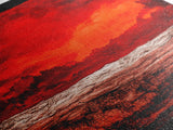 Red Sky, Abstract Desert Art, Bold Landscape, Dramatic Sunset, Earthy Tones, Modern Southwest Decor, Framed Canvas Print