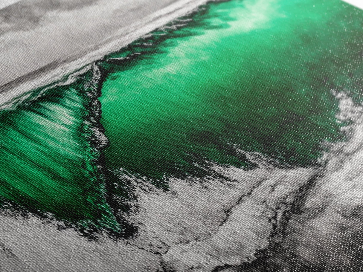 Emerald Wave, Ocean Wall Art, Coastal Decor, Beach Aesthetic, Modern Seascape, Large Wall Art, Framed Canvas Print, Office Art