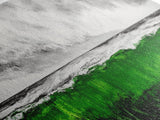 Green Ocean, Coastal Storm, Vibrant Seascape, Framed Canvas Print, Beach Art, Abstract Ocean Painting, Minimalist Wall Decor, Living Room Art