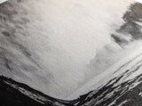 Misty Ocean, Coastal Hills, Foggy Landscape, Framed Canvas Print, Black and White Art, Monochrome Painting, Nature Wall Art, Office Decor