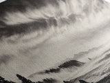 Ocean Waves, Stormy Sky, Dramatic Clouds, Canvas Print, Black and White Landscape, Coastal Wall Art, Living Room Decor, Minimalist Painting