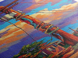 Telephone Pole, Sunset, Framed Canvas Print, Urban Wall Art, Southwest Landscape Decor, Colorful Street Scene, Eclectic Room Accent