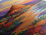 Desert Bloom, Cactus Garden, Colorful Mountain Art, Framed Canvas Print, Vibrant Southwestern Wall Decor, Fall Living Room Accent