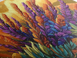 Lavender Bloom, Desert, Hillside, Framed Canvas Print Vibrant floral wall art, southwest boho style, Autumn art, hallway decor