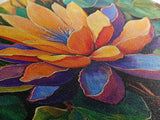 Lotus Bloom, Garden, Art, Framed Canvas Print, Vibrant lotus flower artwork, zen boho decor, meditation room or bathroom wall art