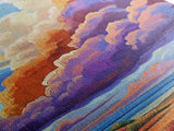 Majestic Cloudscape Art, Sunset Beach Painting, Bold Sky Print, Dreamy Nature Decor, Framed Canvas Print, Living Room Wall Art, surreal art