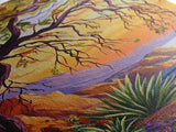 Coastal Tree View, Ocean Cliff Art, Sunset Seascape Painting, Nature Wall Decor, Framed Canvas Print, Hallway Wall Art, beach house art