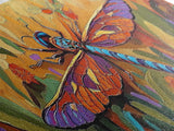 Vibrant Dragonfly, Nature Wall Art, Autumn Decor, Boho Art, Framed Canvas Print, Colorful Insect Painting, Kitchen Wall Art