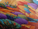 Colorful Desert Blooms, Vibrant Landscape, Boho Floral Style, Framed Canvas Print, Bedroom Wall Art, Modern Southwestern Painting