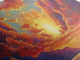 Sunset Serenity Sky, Mountain Glow Art, Dreamy Landscape Painting, Canvas Print, Peaceful Wall Decor, Living Room or Meditation Space