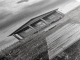 Rustic Cabin, Country Path, Prairie Landscape, Black and White Photo, Framed Canvas Print, Farmhouse Wall Art, Autumn Decor, Nature Style