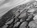 Rocky Jetty, Ocean Horizon, Black and White Seascape, Minimalist Nature, Canvas Print, Neutral Wall Decor, Office Wall Art, Hallway Decor