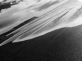 Shoreline Edge, Ocean Waves, Coastal Horizon, Framed Canvas Print, Black and White Beach Art, Bathroom Art, Entryway Wall Decor