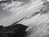Waterfall Rocks, Mountain Mist, River Flow, Canvas Print, Black And White Landscape Art, Nature Bedroom Decor, Zen Retreat Wall Piece