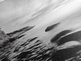 Rocky Shoreline, Coastal Calm, Seaside Mist, Canvas Print, Black White Minimalist Wall Art, Serene Bedroom or Bathroom Decor