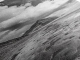 Mountain Beach Path, Cloudy Sky Landscape, Black and White Nature Scene, Framed Canvas Print, Entryway Fall Coastal Wall Decor