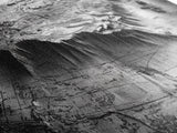 Topographic Map Detail, Antique Terrain, Black and White Landscape, Canvas Print, Office Wall Art, Historical Geography Decor