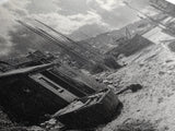 Old Fishing Harbor, Weathered Boats, Coastal Village Scene, Canvas Print, Nautical Kitchen Wall Art, Maritime Black and White Decor