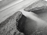 Ocean Rock Split, Calm Seascape Horizon, Monochrome Photography, Canvas Print, Bathroom Wall Art, Zen Coastal Aesthetic, Office Wall Art