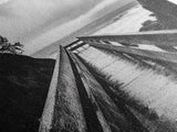 Rainy Dock View, Ocean Storm Mood, Moody Coastal Photo, Canvas Print, Living Room Wall Art, Black and White Nautical Decor, Rustic Coastal