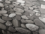 River Stones, Zen Rock Pattern, Natural Earth Tones, Minimal Decor, Framed Canvas Print, Modern Bathroom Spa Wall Art, Living Room Wall Art
