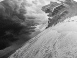 Stormy Beach House, Coastal Decor, Monochrome Photography, Beachfront Scene, Canvas Print, Moody Ocean Wall Art, Bedroom Coastal Wall Decor