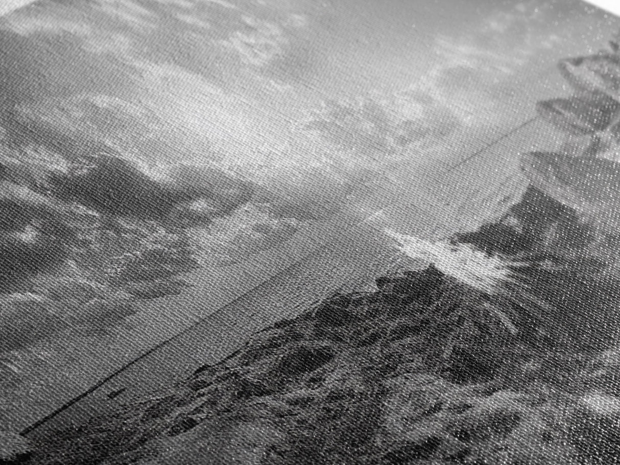 Coastal Campfire, Ocean Sunset, Rocky Shore, Bonfire Glow, Canvas Print, Nature Wall Art, Autumn Cabin Decor, Outdoor Retreat Style