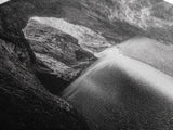 Ocean Cave Flow, Coastal Rock Wall Art, Moody Nature Seascape, Black White Beach Decor, Boho Bathroom Accent, Canvas Print, Monochrome Art