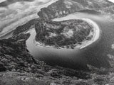 River Bend Landscape, Mountain View Aerial, Nature Panorama Scene, Framed Canvas Print, Cabin Wall Art, Adventure Boho Art, Living Room Wall Art