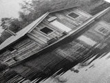 Floating Cabin, Lake House, Forest Reflection, Tranquil Waters, Framed Canvas Print, Bedroom Wall Art, Cabin Aesthetic, Rustic Nature Vibe