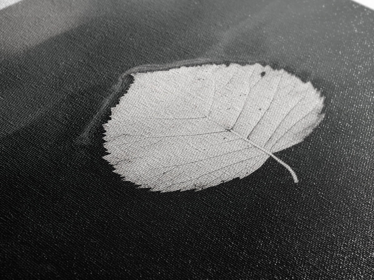 Floating Leaf, Still Water, Nature Simplicity, Autumn Calm, Canvas Print, Minimalist Wall Art, Bathroom Decor, Scandinavian Fall Style