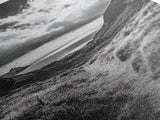 Highland Ocean Trail, Dramatic Clouds, Monochrome Nature, Canvas Print, Office Wall Art, Adventure Landscape, Rustic Home Decor