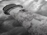 Stormy Lighthouse Closeup, Dramatic Skies, Weathered Beacon, Canvas Print, Coastal Decor, Dark Nautical Wall Art, Moody Ocean Theme