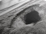 Burrow Entrance, Hidden Hole, Grassland Tunnel, Canvas Print, Nature Wall Art, Living Room Decor, Black White Landscape Photography