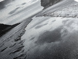 Ocean Reflection, Seaside Path, Moody Coastline, Canvas Print, Black and White Nature Photography, Modern Living Room Wall Art