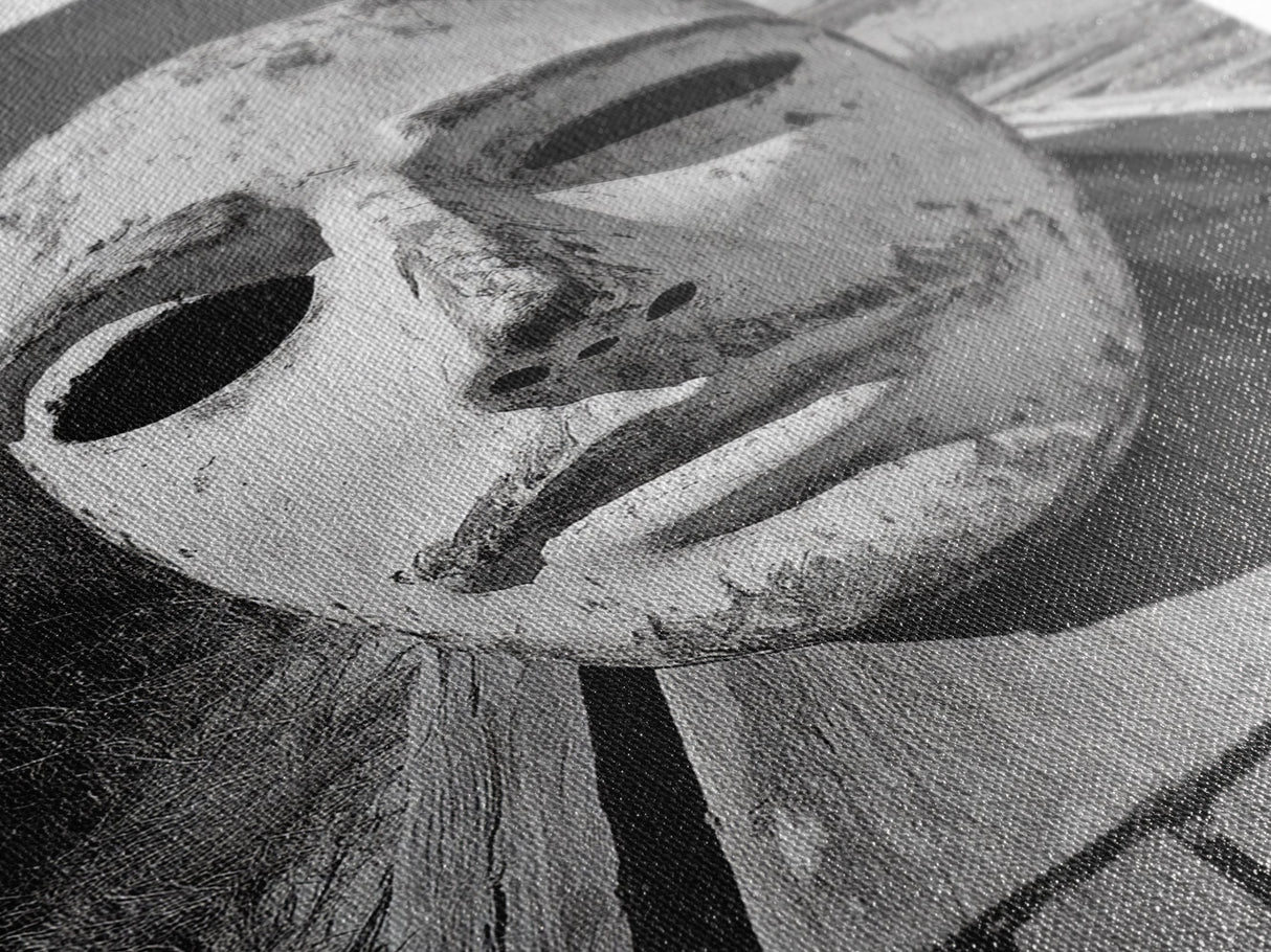 Weathered Mask, Coastal Surreal, Driftwood Dream, Canvas Print, Abstract Wall Art, Rustic Home Decor, Boho Artistic Style