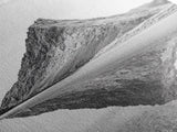 Mountain Mirror, Coastal Peak, Serene Beach, Canvas Print, Minimalist Landscape Art, Modern Living Room Wall Decor, Monochrome Nature Style