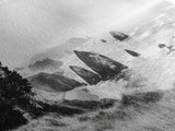 Rocky Coastline Mist, Ocean Cliffs, Foggy Seascape, Moody Decor, Canvas Print, Coastal Wall Art, Nature Photography, Living Room Decor