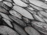 Zen Stones, Nature Texture, River Rock Closeup, Minimalist Photography, Framed Canvas Print, Spa Bathroom Wall Art, Modern Black White