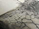 Cracked Earth Drought, Barren Landscape, Nature Drama, Earth Tones, Framed Canvas Print, Fall Wall Art, Study Room Decor, Minimalist Style