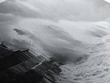 Stormy Waves, Ocean Fury, Tropical Housefront, Canvas Print, dramatic coastal decor, fall storm wall art, modern living room statement