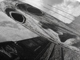 Abandoned Train Mask, Urban Surrealism, Monochrome Street Art, Modern Edgy Decor, Framed Canvas Print, Industrial Room Style